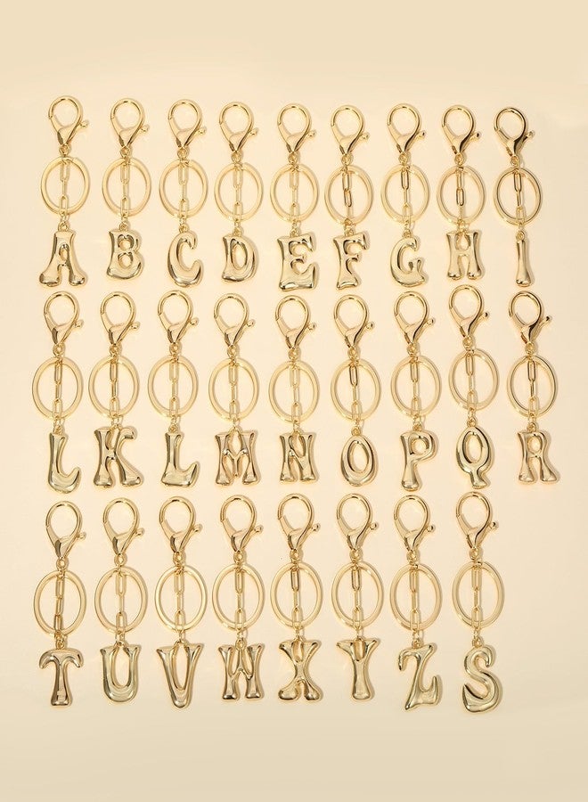 Dubtnion Gold Bubble Initial Keychain for Women Bag Charms Letter A-Z Keychain Alphabet Handbags Purse Charms Accessories - Image 5